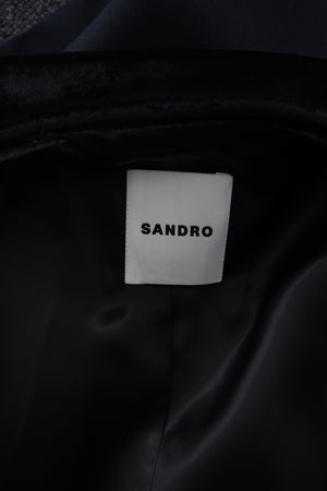 Sandro Velvet-Trimmed Single-Breasted Blazer