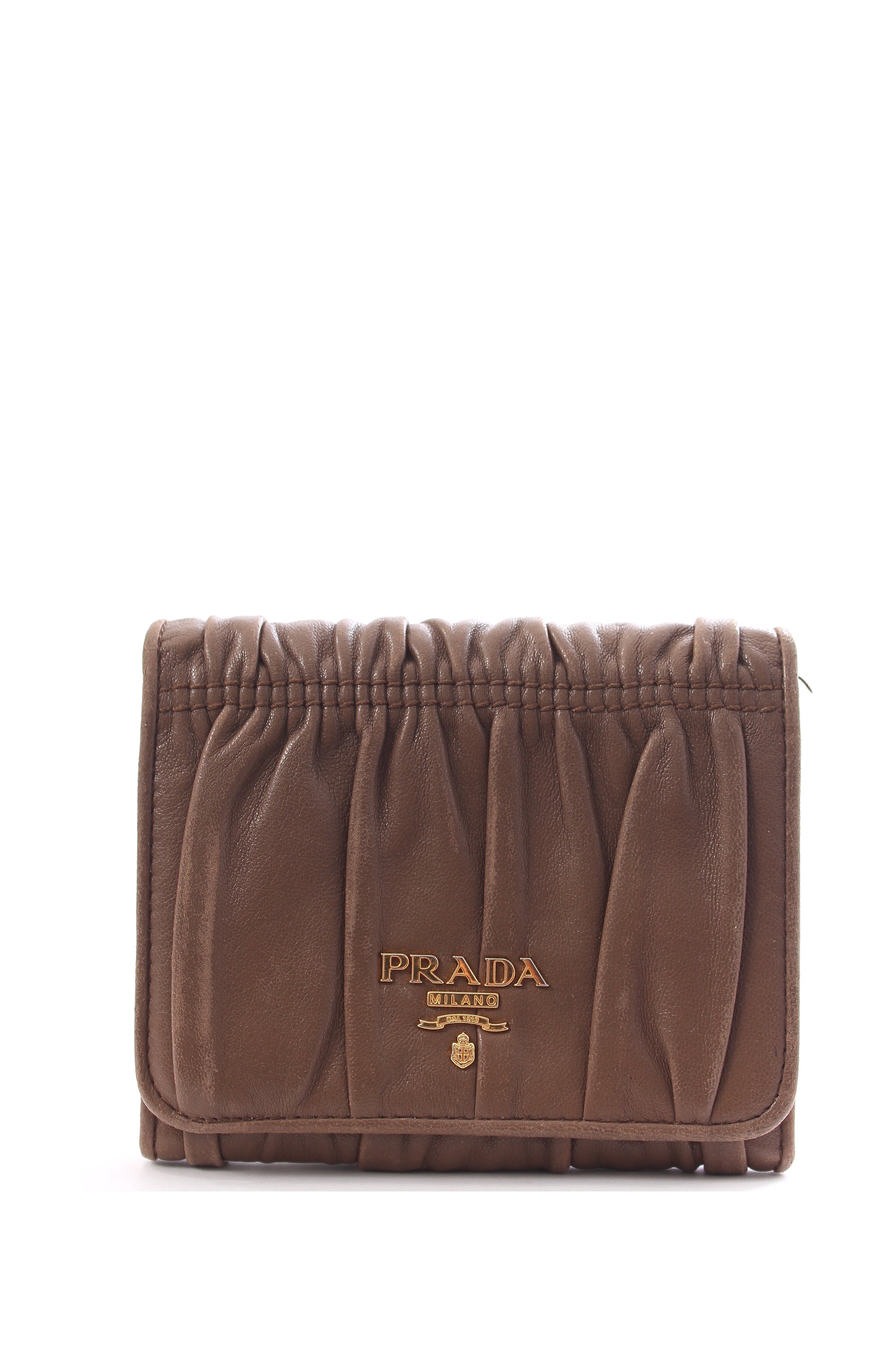 Prada Nappa Gaufre Leather Compact Wallet