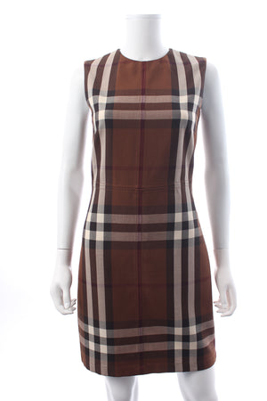 Burberry Check Wool Cotton Jacquard Mini Dress - Current Season