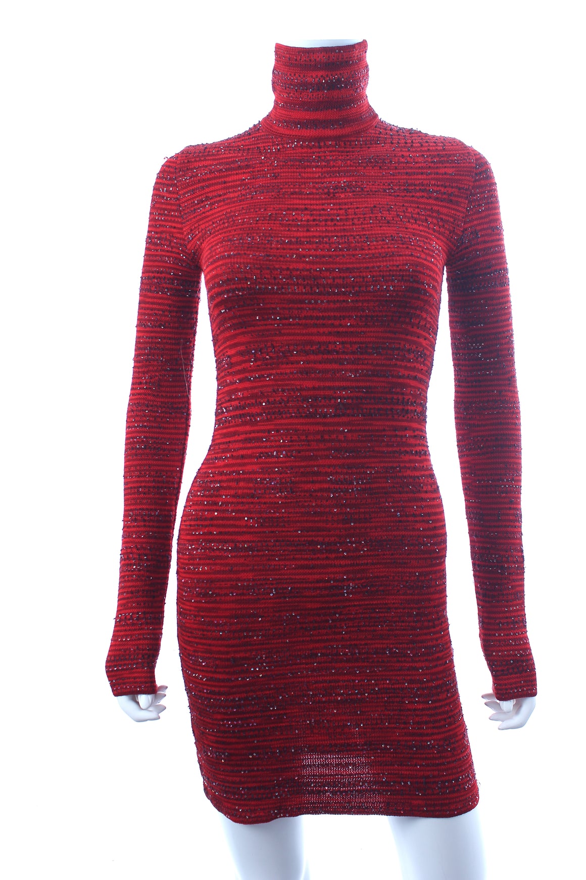 Missoni Sequin-Embellished Turtleneck Knit Mini Dress