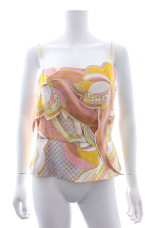 Emilio Pucci Printed Layered Silk Strap Top