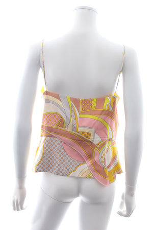 Emilio Pucci Printed Layered Silk Strap Top