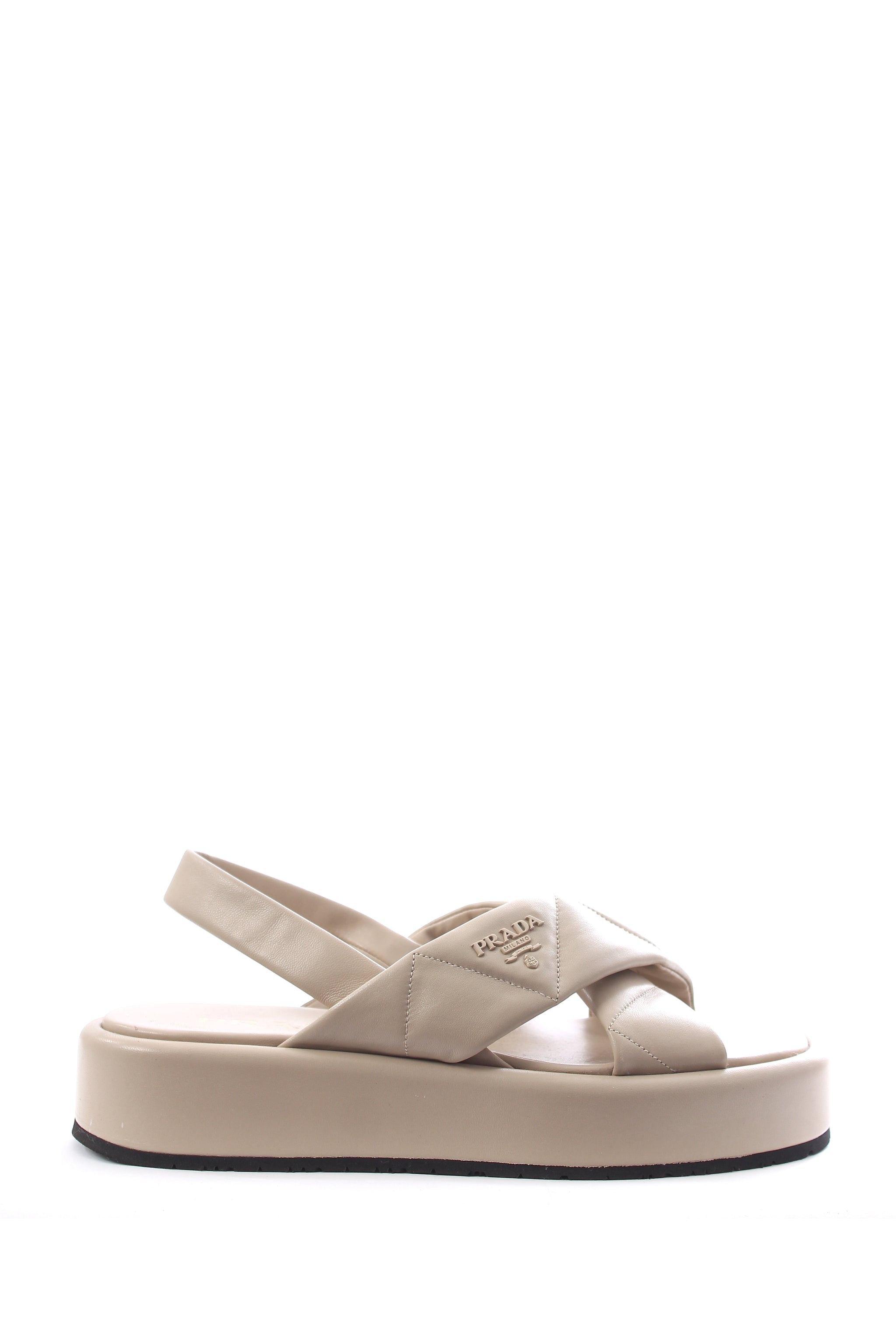 Prada Quilted Nappa Leather Platform Sandals