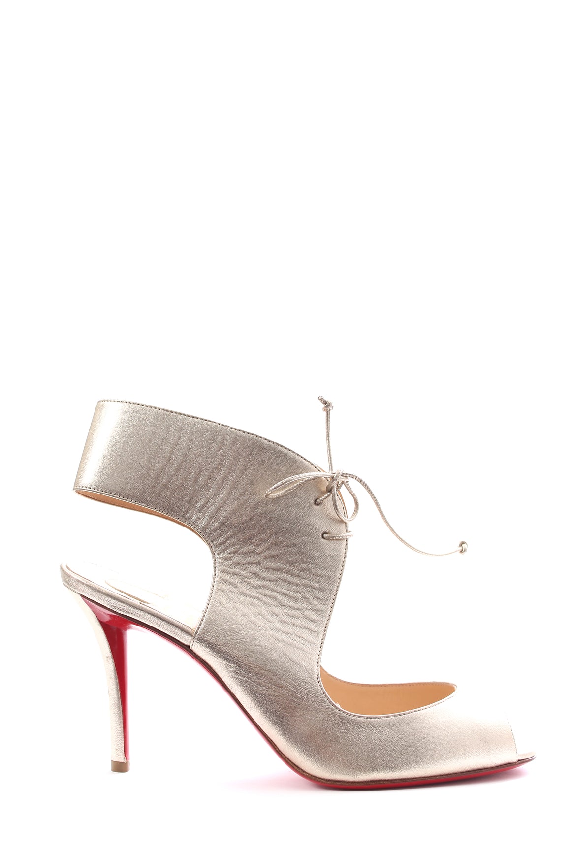 Christian Louboutin Top Nic 85 Metallic Leather Sandals