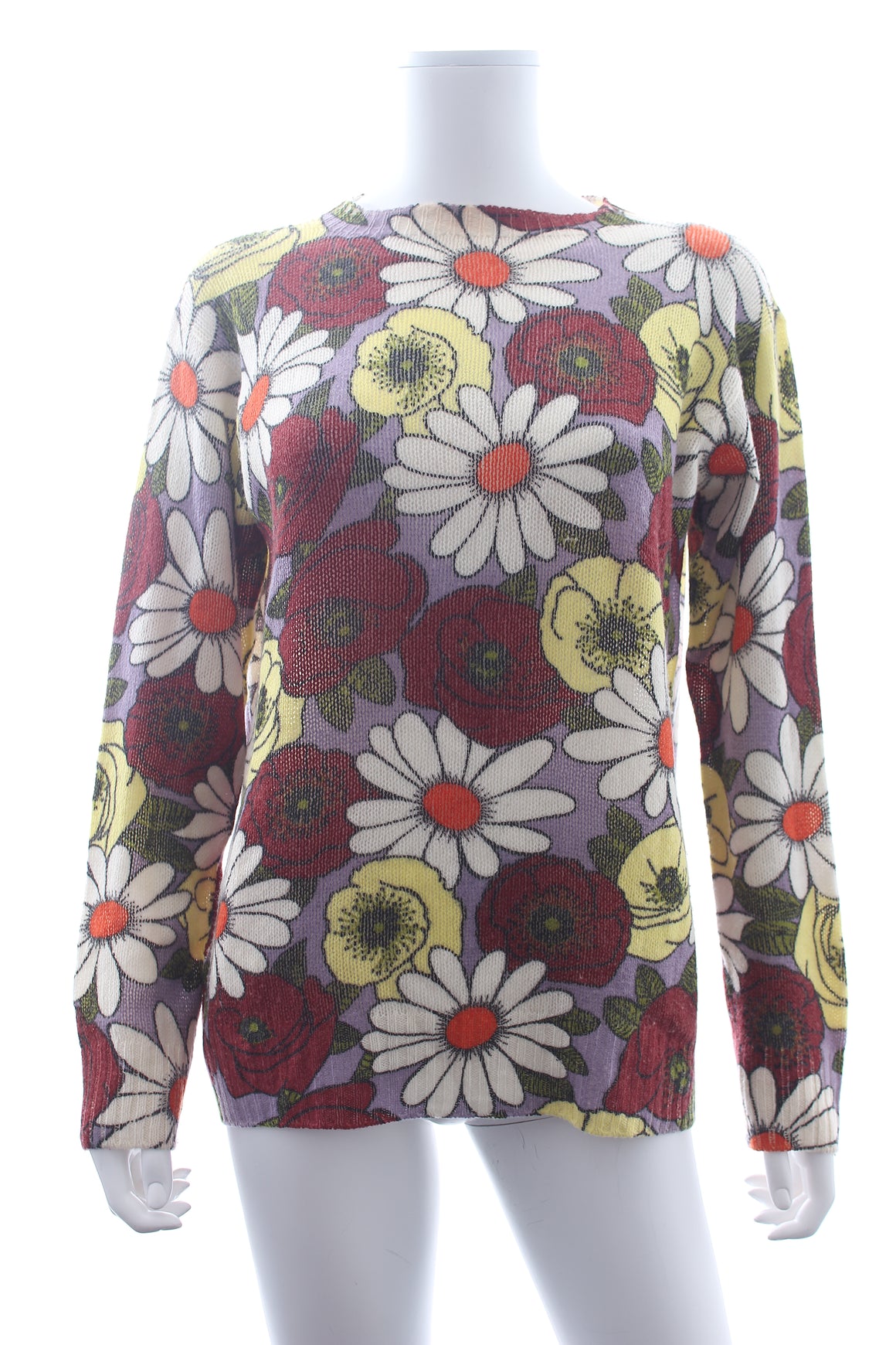 Prada Flower-Printed Wool Sweater