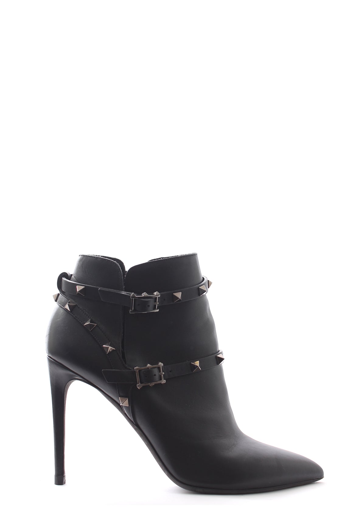 Valentino Garavani Noir Rockstud Leather Ankle Boots