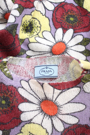 Prada Flower-Printed Wool Sweater