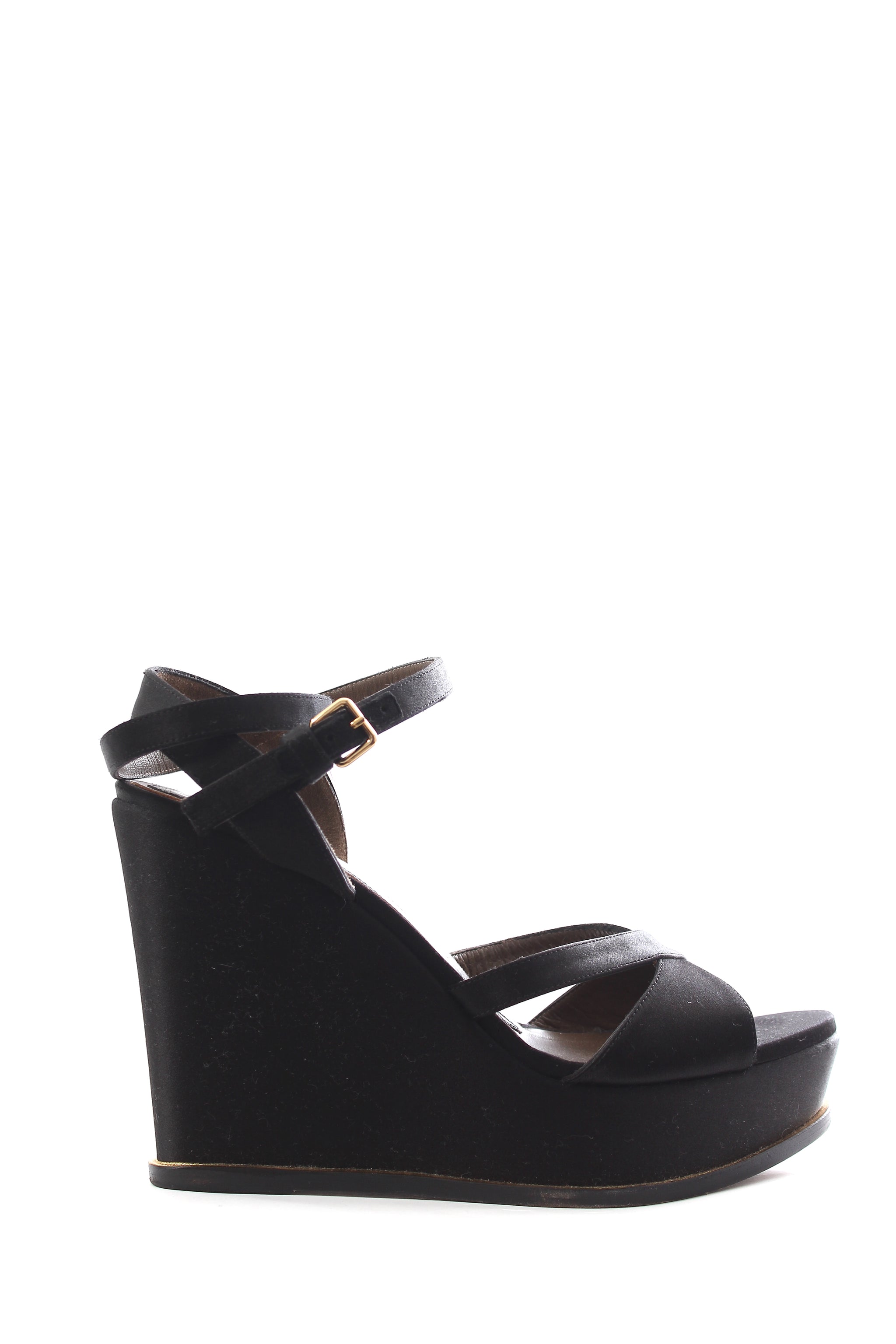 Marni Satin Platform Wedge Sandals