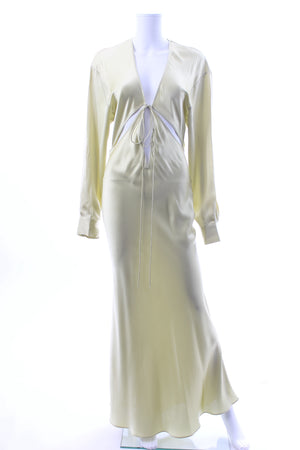 Christopher Esber Triqueta Tie-Front Silk Satin Maxi Dress