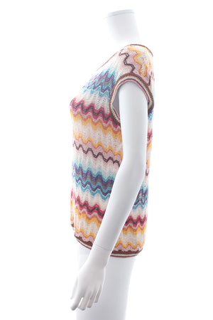 Missoni Short-Sleeved Crochet-Knit Top