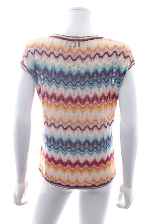 Missoni Short-Sleeved Crochet-Knit Top