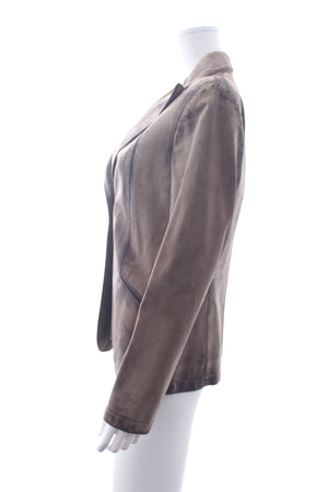 Miu Miu Distressed Leather Blazer