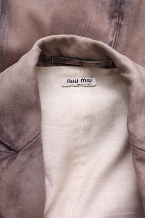 Miu Miu Distressed Leather Blazer