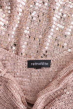 Retrofête Renata Sequin-Embellished Crochet-Knit Mini Dress