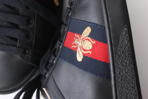 Gucci Ace Bee-Embroidered Low Top Leather Trainers