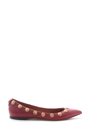 Valentino Embellished Pointed Leather Ballet Flats