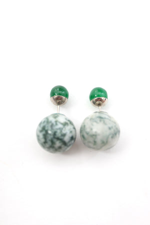 Dior Palladium Mise En Dior Tribal Marble Earrings