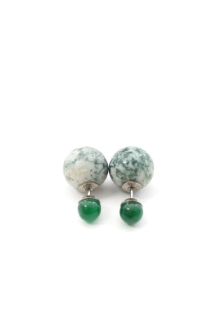 Dior Palladium Mise En Dior Tribal Marble Earrings