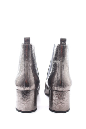 Saint Laurent Metallic Leather Ankle Boots