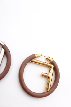 Fendi F is Fendi Logo Hoop Earrings