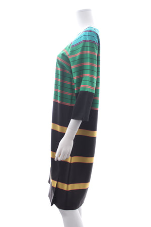 Dries Van Noten Striped Crepe Shift Dress