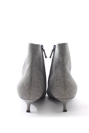 Balenciaga Knife Checked Wool Ankle Boots