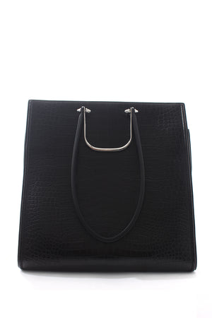 Alexander McQueen The Tall Story Croc-Embossed Leather Bag