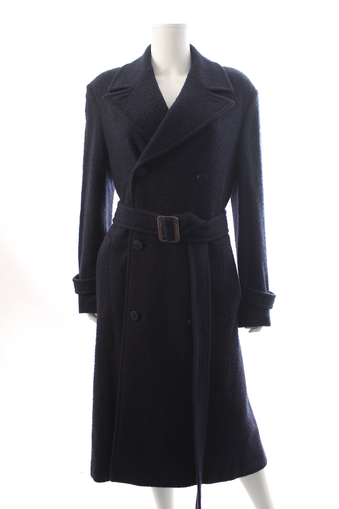 Louis Vuitton Belted Double Breasted Bouclé Coat