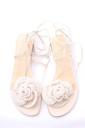 Magda Butrym Crochet-Knit Flower Sandals