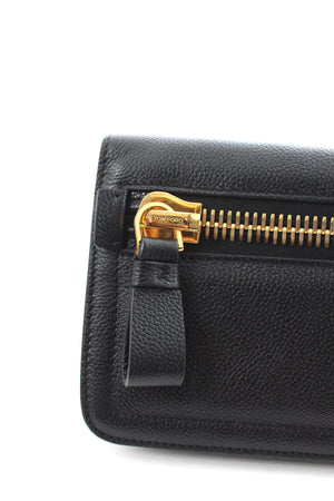 Tom Ford Zip Leather Flap Clutch Bag