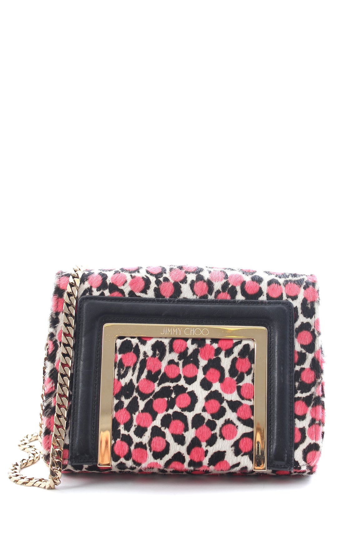 Jimmy Choo Ava Printed Pony Hair and Leather Crossbody Bag