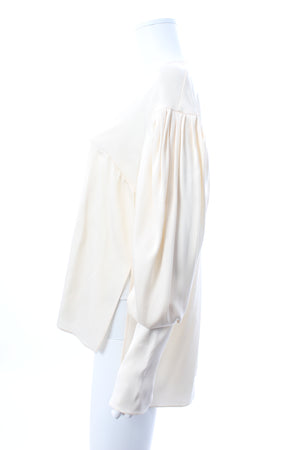 Magda Butrym Pearl Buttoned Sleeve Silk Blouse