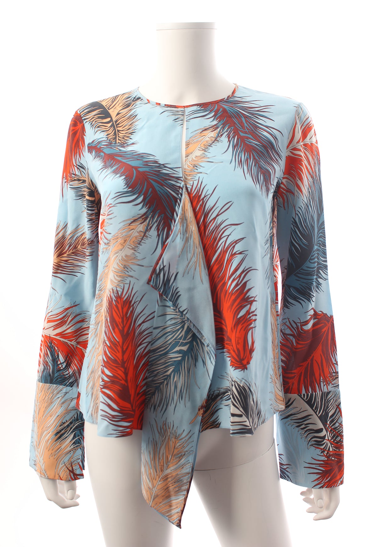 Emilio Pucci Silk Feather Print Blouse