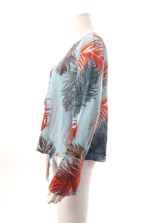 Emilio Pucci Silk Feather Print Blouse