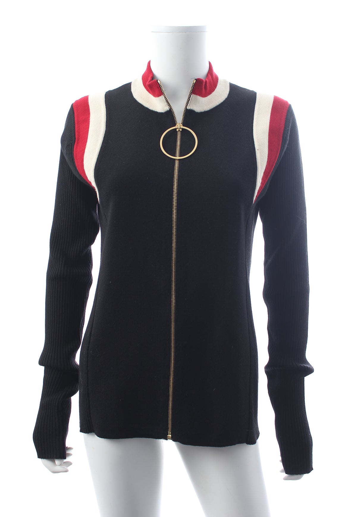 Marni Stripe-Detail Zippered Wool Cardigan