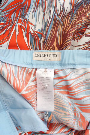 Emilio Pucci Silk Feather Print Trousers