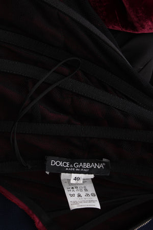 Dolce & Gabbana Velvet Draped Strapless Dress