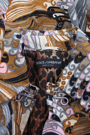 Dolce & Gabbana Psychedelic Cotton-Blend Jacquard Trench Coat