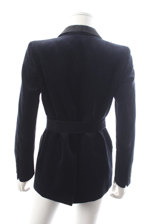 Blazé Milano Silk-Trimmed Velvet Belted Blazer