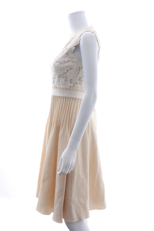Giambattista Valli Flower Crocheted Pleated Wool-Blend Dress