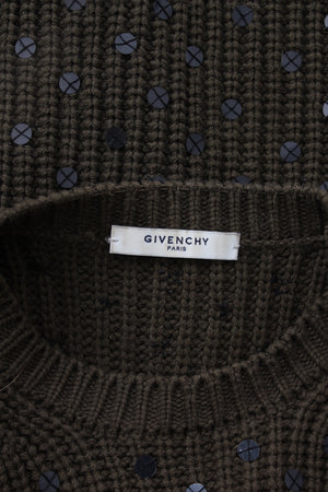 Givenchy Sequin Embellished Ribbed Knit Sweater