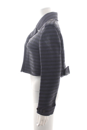 Burberry Prorsum Raffia Striped Cropped Jacket