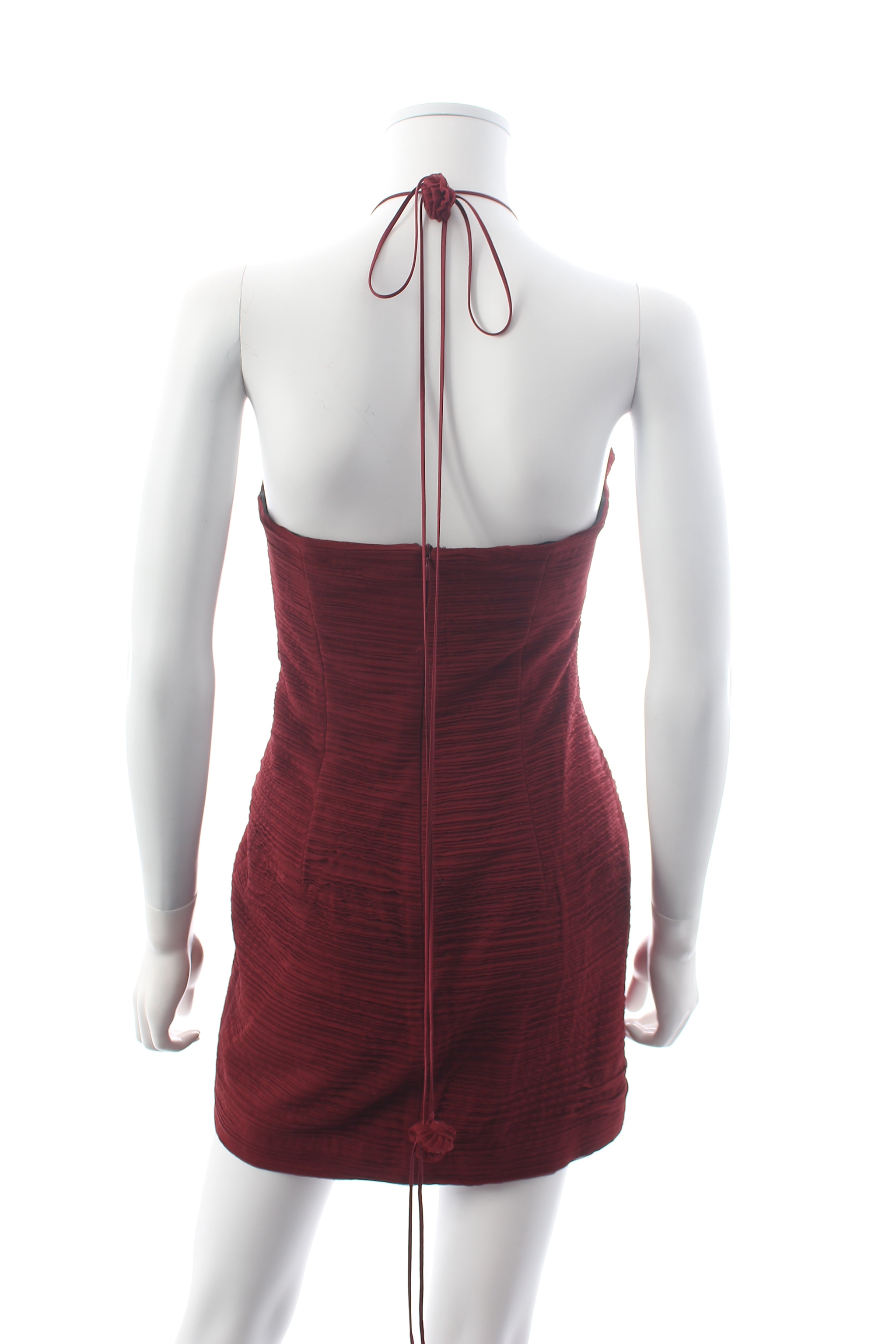 Magda Butrym Ruched Halter Neck Silk Mini Dress - Closet Upgrade Magda Butrym Ruched Halter Neck Silk Mini Dress - Closet Upgrade