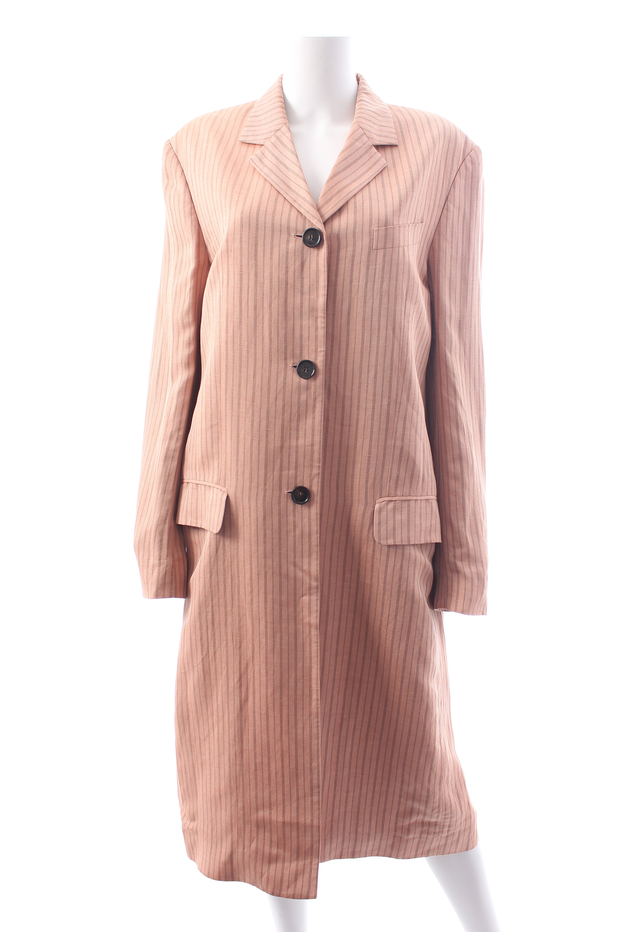Acne Studios Alysi Striped Linen-Blend Twill Coat