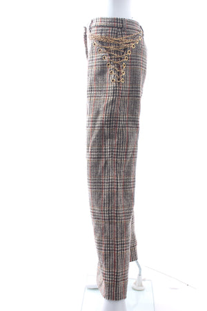 Y/Project Chain-Embellished Prince of Wales Check Wool Trousers