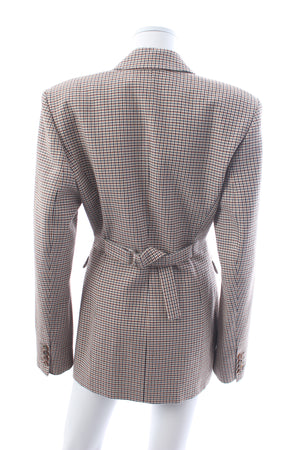 Magda Butrym Hourglass Single Breasted Check Blazer