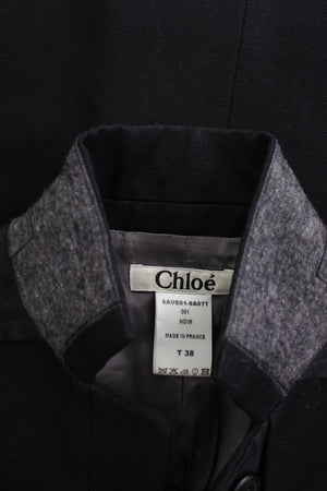 Chloe Contrast-Collar Twill Jacket