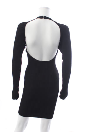 David Koma Cutout Ribbed Knit Mini Dress