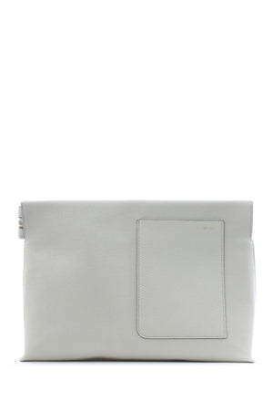 Valextra Grained Leather Clutch Bag