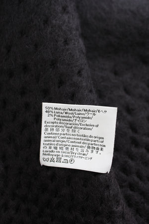 Loewe Crystal-Embellished Anagram Patch Wool and Mohair-Blend Scarf